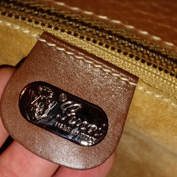 Gucci | Vintage Brown Leather Tote Work Bag Laptop Bag Handbag - Picture 15 of 16